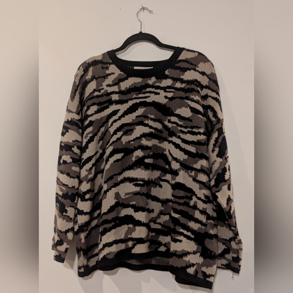 Philosophy Women Camo Knit Sweater | Size 2X | NWT - Picture 1 of 3